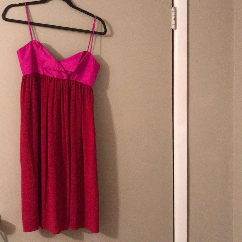 Rory Beca 100% Silk fuscia Red cocktail Dress